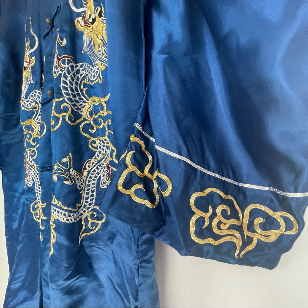 Vintage Magnolia Pure Silk Hand Embroidered Dragon Robe/Jacket - Shanghai - Picture 4 of 6